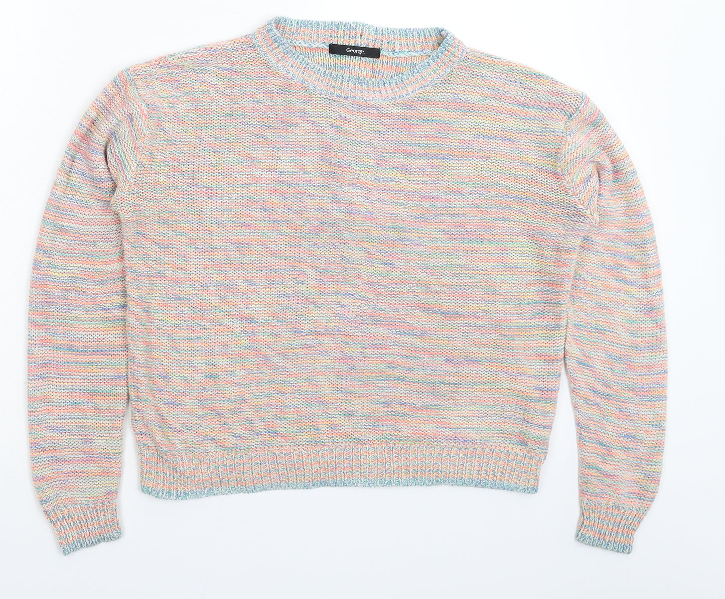 George Womens Multicoloured Striped Knit Pullover Jumper Size 14