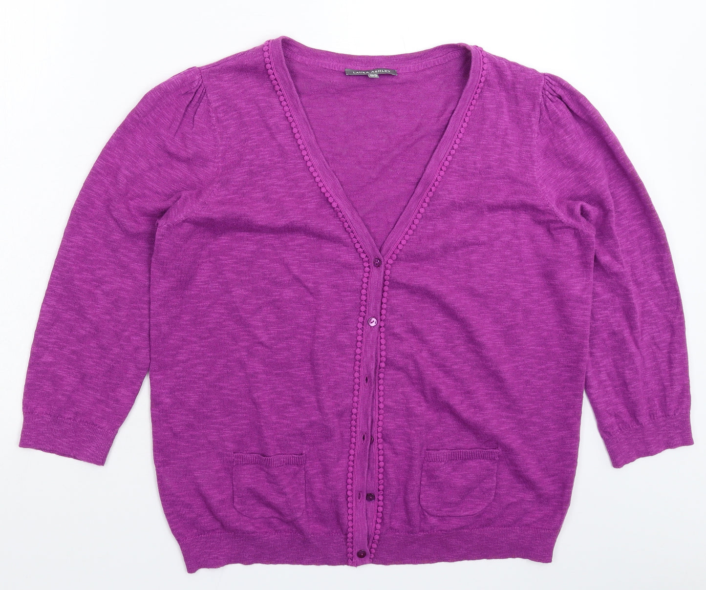 Laura Ashley Womens Pink  Knit Cardigan Jumper Size 10