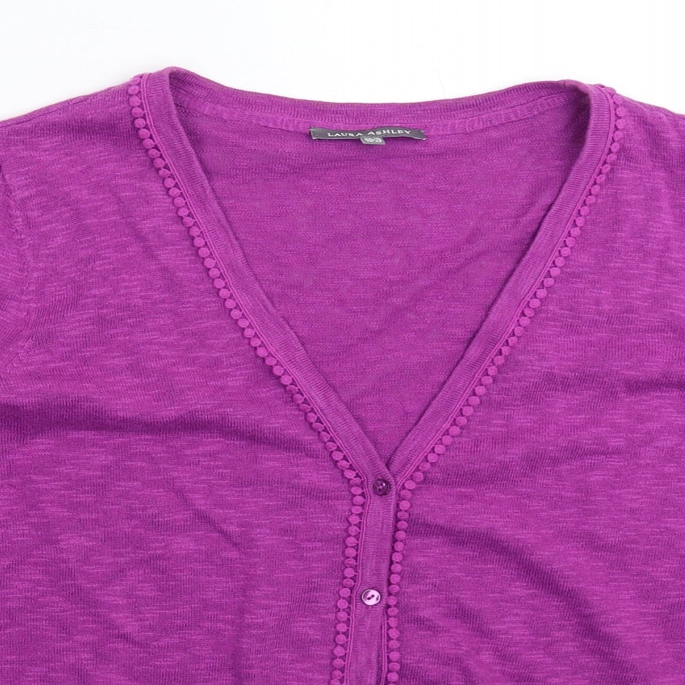 Laura Ashley Womens Pink  Knit Cardigan Jumper Size 10