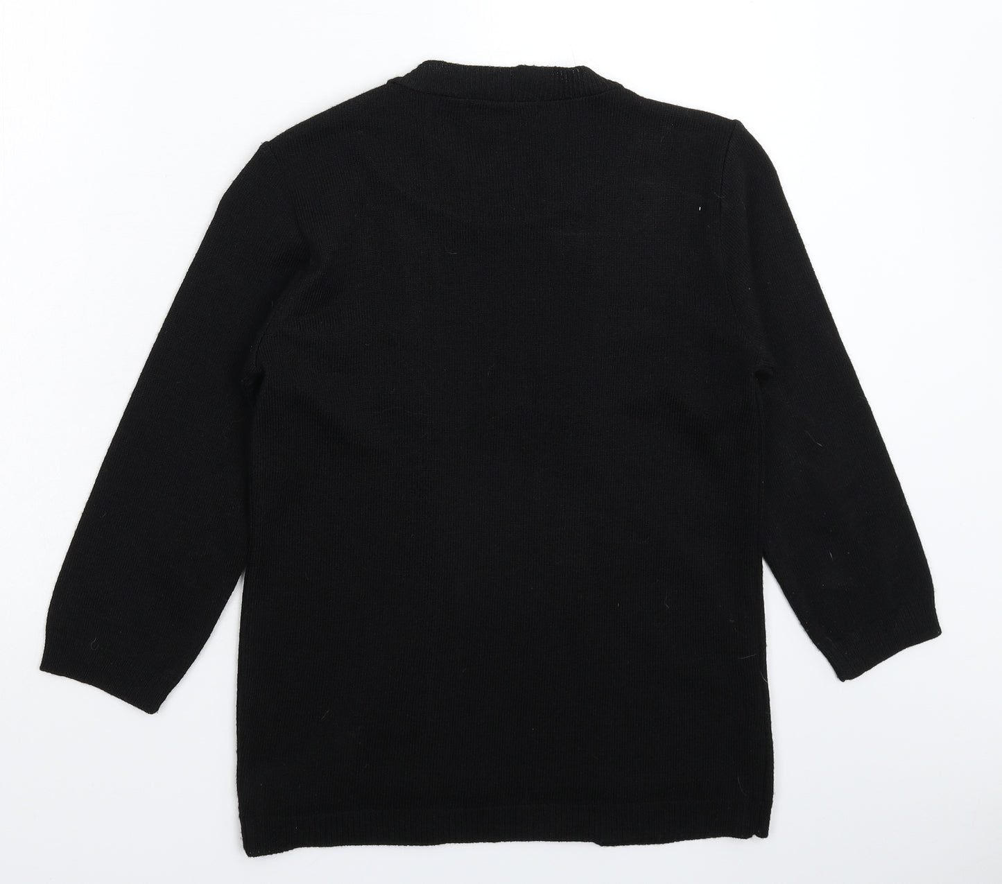 Fabrizio Womens Black Striped Knit Pullover Jumper Size S