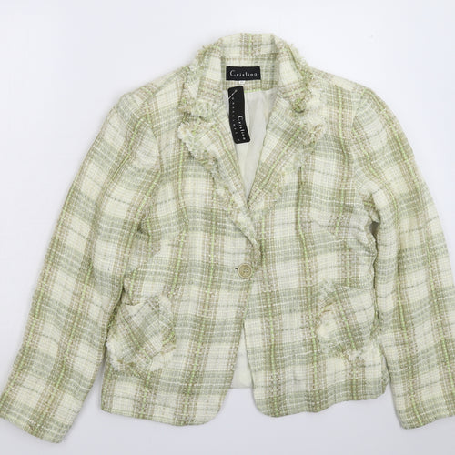Cristina Womens Multicoloured Check  Jacket Blazer Size 16