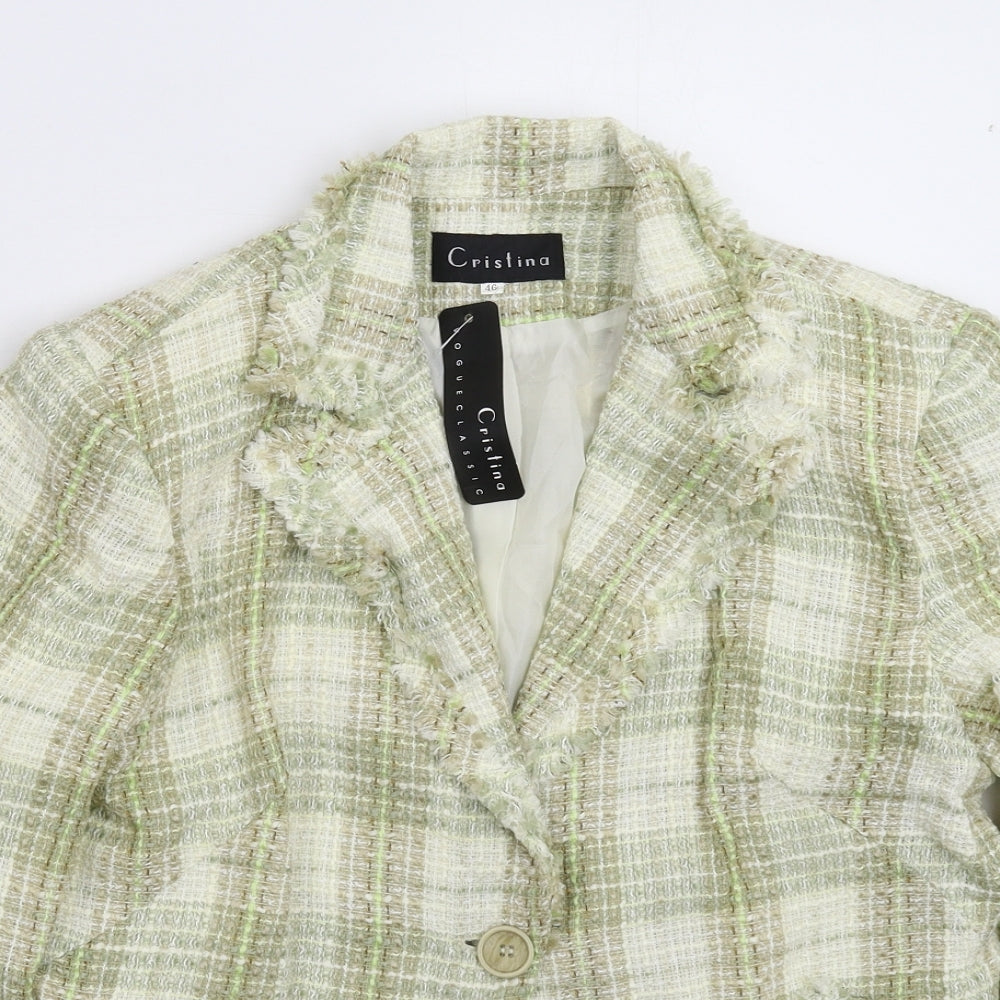 Cristina Womens Multicoloured Check  Jacket Blazer Size 16
