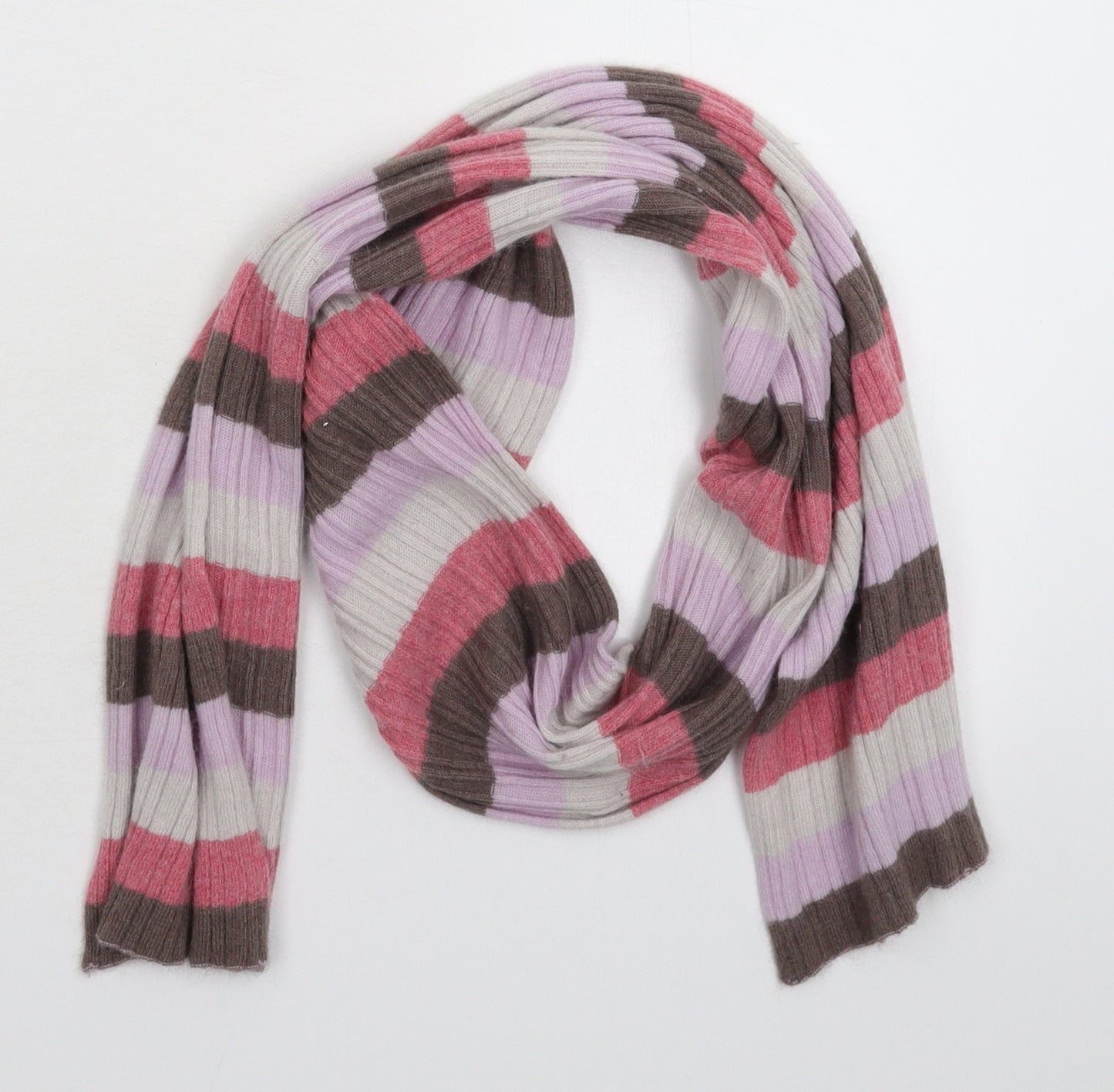 Preworn Womens Multicoloured Striped Knit  Scarf