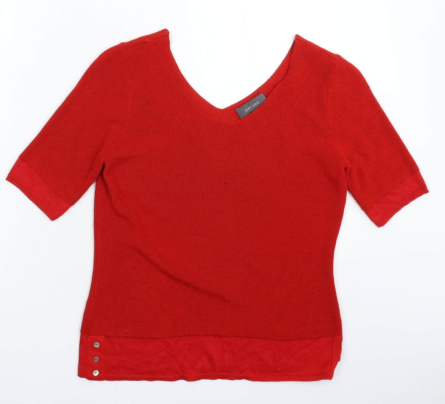 Per Una Womens Red  Knit Pullover Jumper Size 12