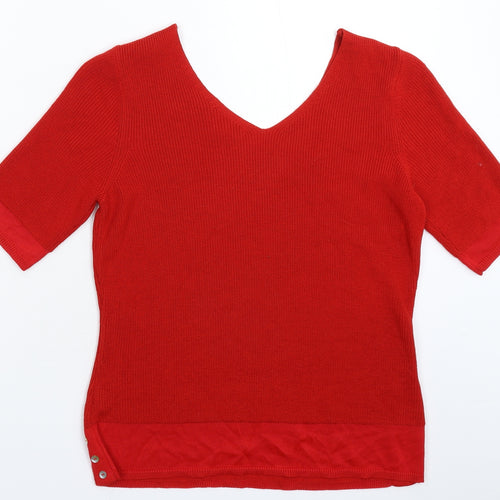 Per Una Womens Red  Knit Pullover Jumper Size 12