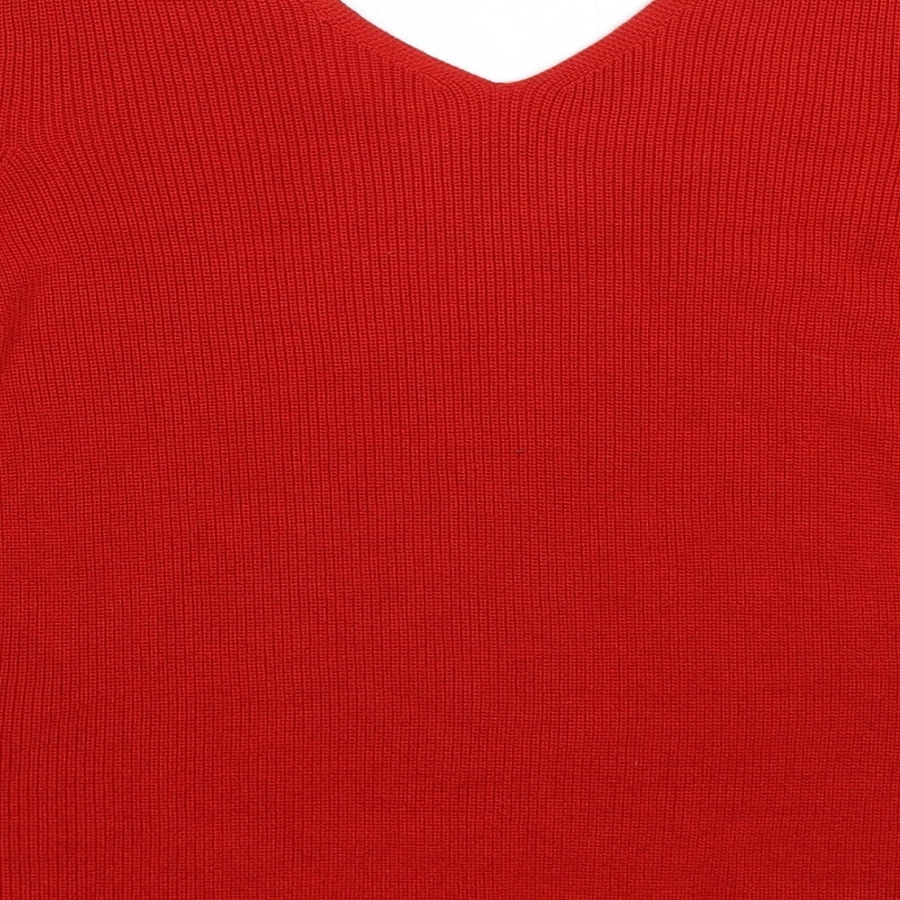 Per Una Womens Red  Knit Pullover Jumper Size 12