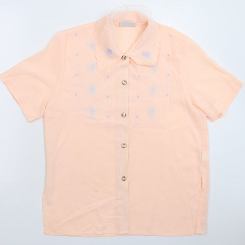 Rosy Womens Pink Geometric  Basic Button-Up Size 16