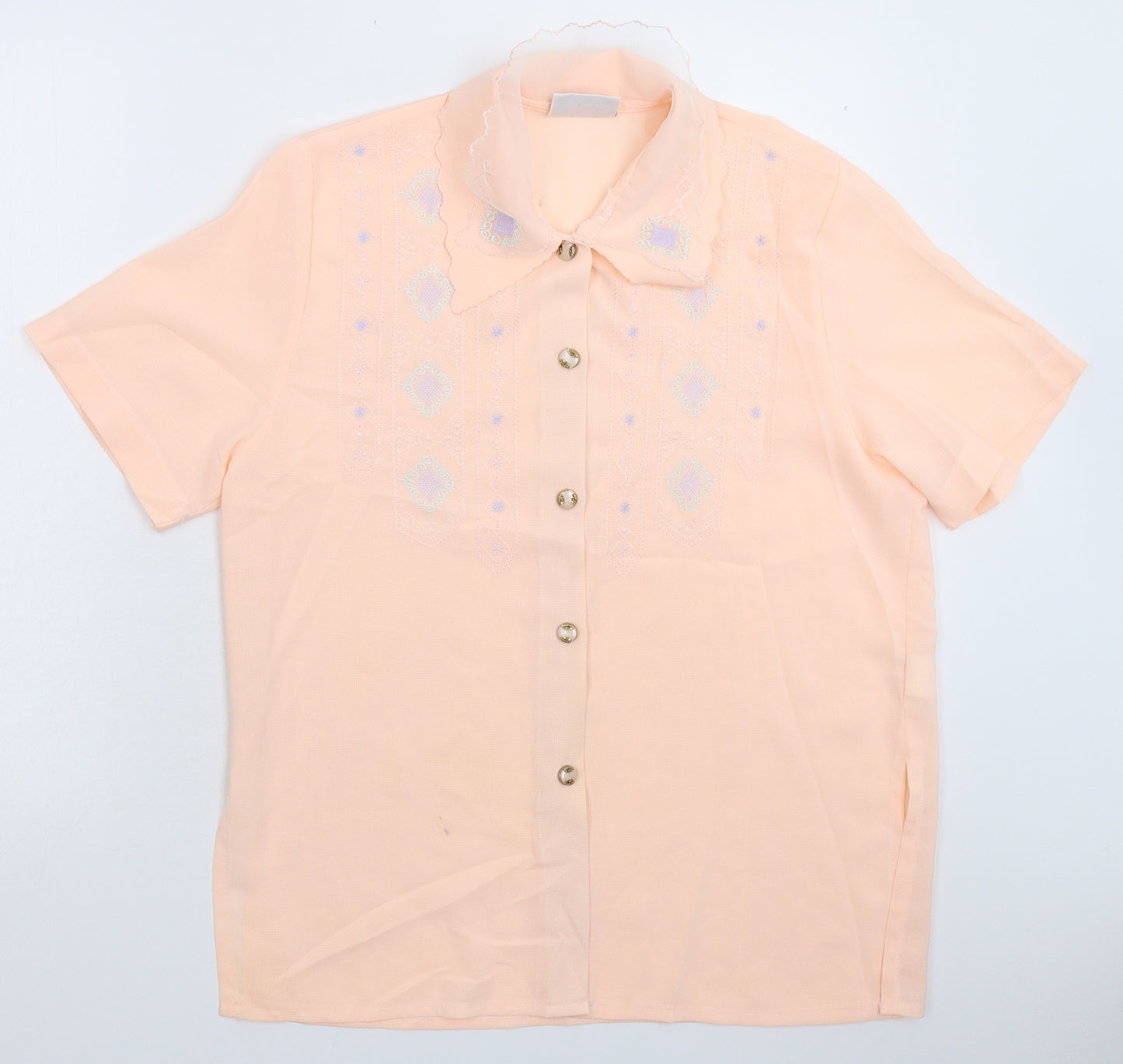 Rosy Womens Pink Geometric  Basic Button-Up Size 16