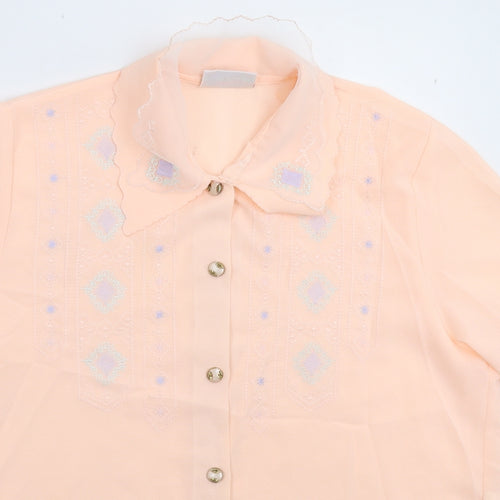 Rosy Womens Pink Geometric  Basic Button-Up Size 16