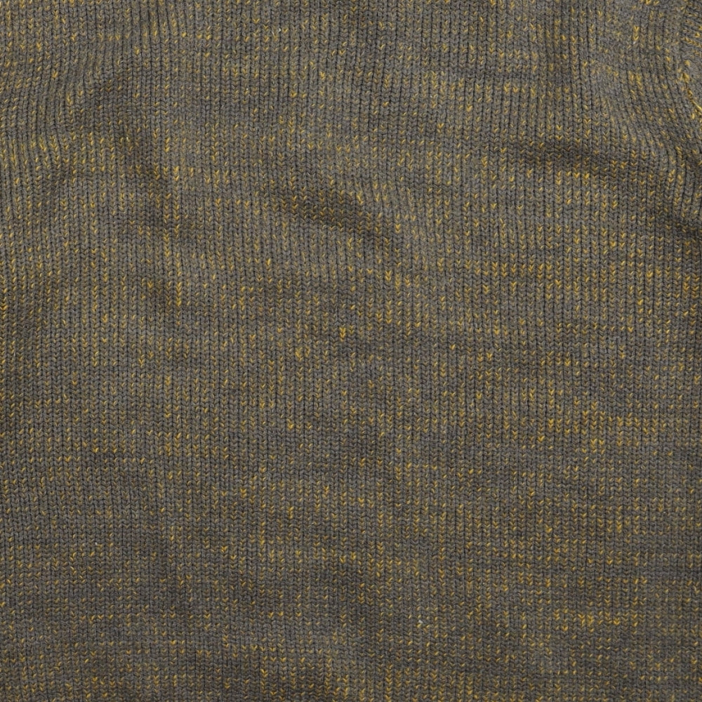 Brave Soul Mens Grey Geometric Knit Pullover Jumper Size XL