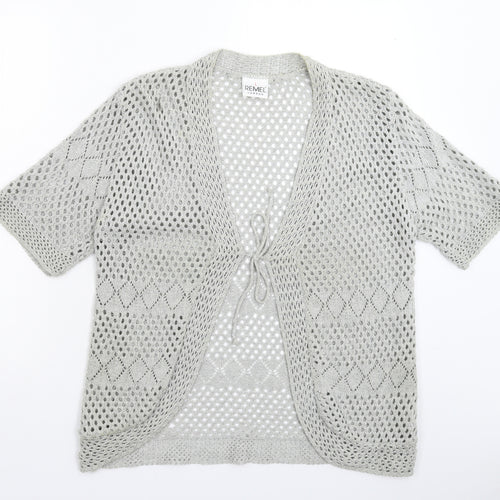 Remel Womens Grey  Knit Cardigan Jumper Size L