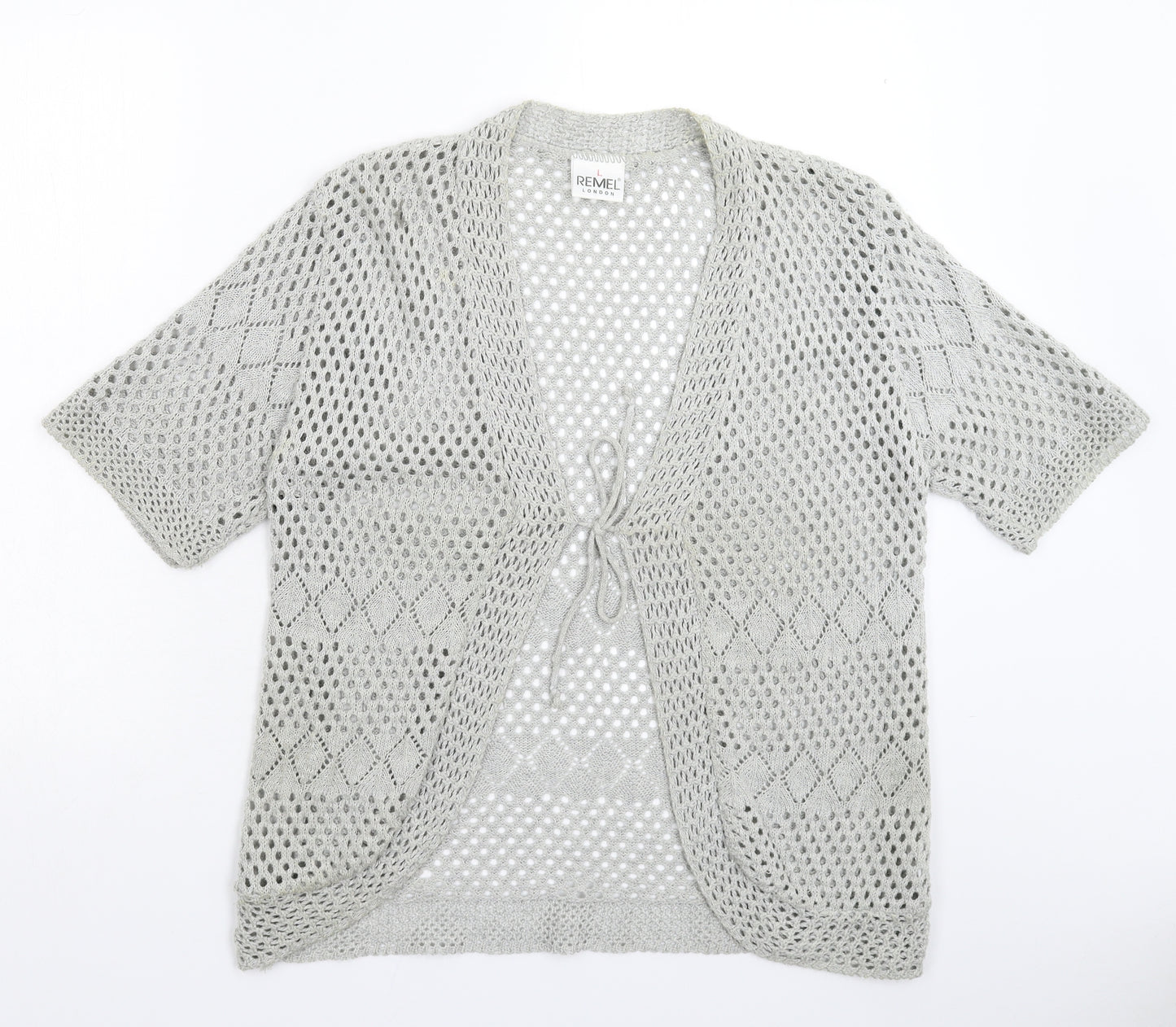 Remel Womens Grey  Knit Cardigan Jumper Size L