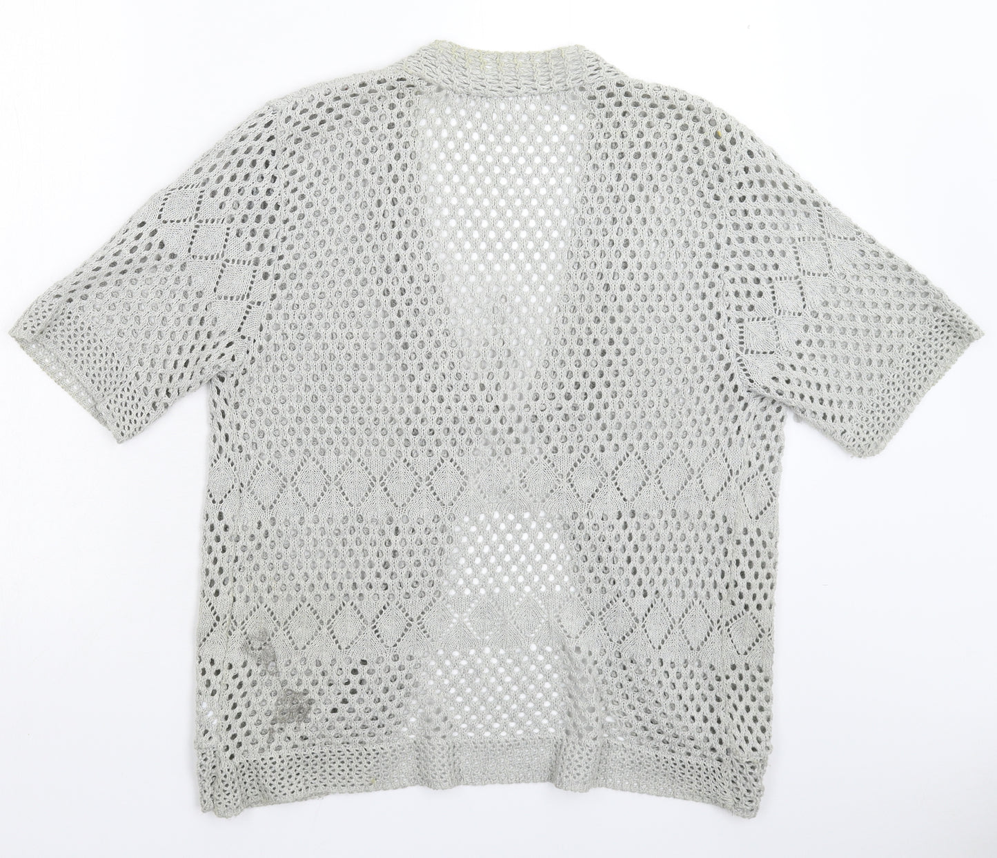 Remel Womens Grey  Knit Cardigan Jumper Size L