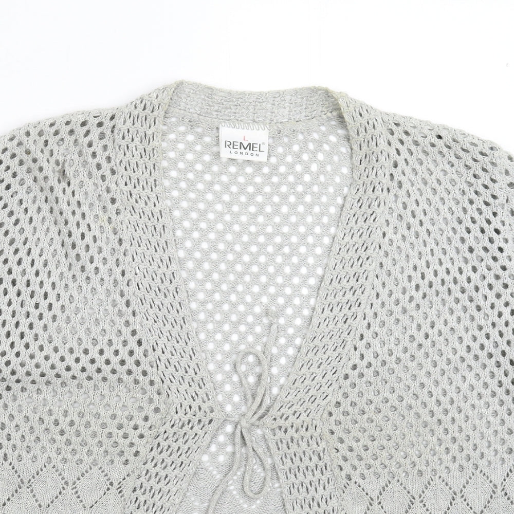 Remel Womens Grey  Knit Cardigan Jumper Size L