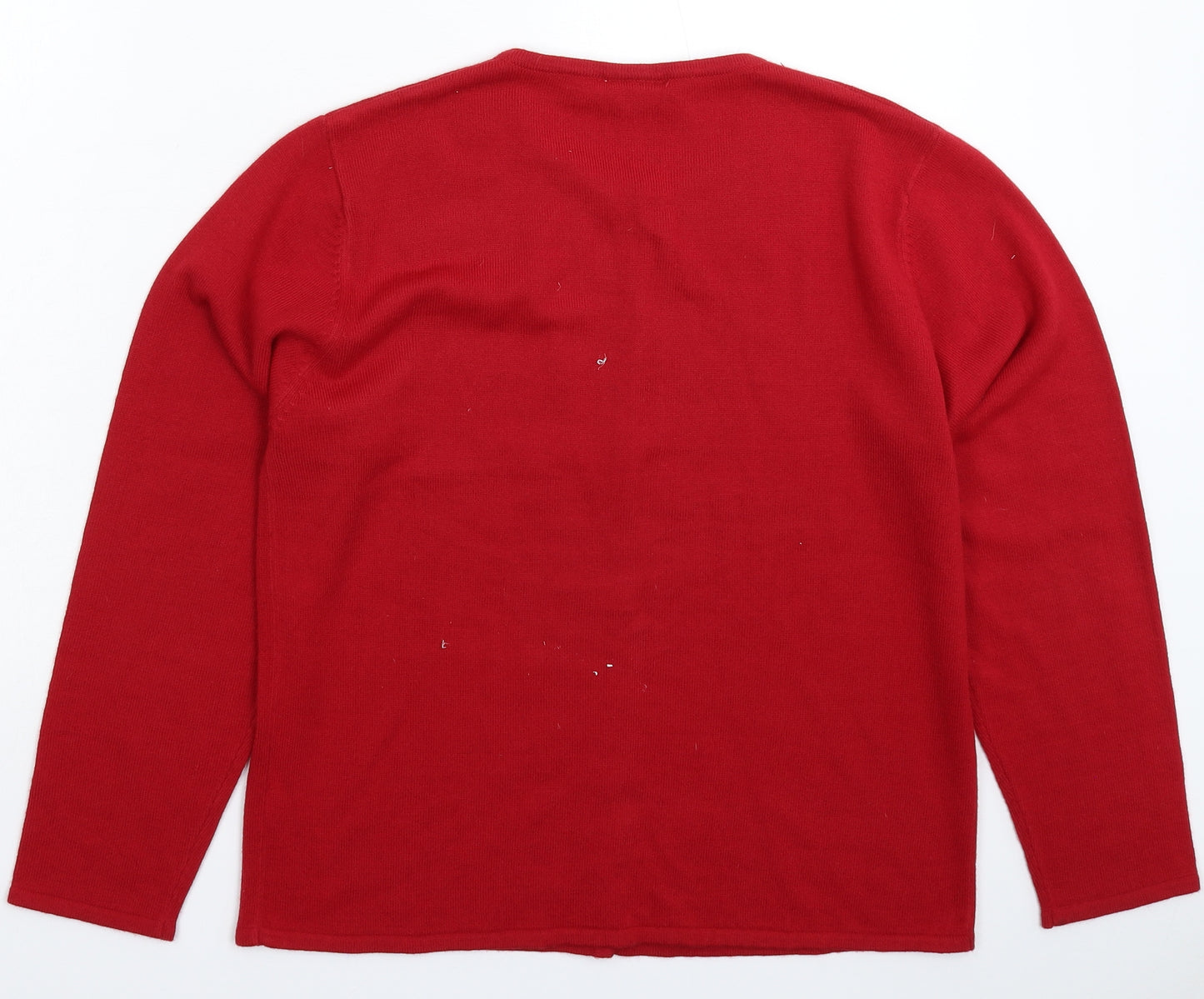 Mackays Womens Red  Knit Cardigan Jumper Size L