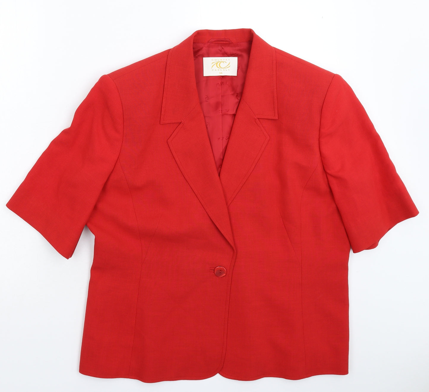 Country Casuals Womens Red   Jacket Blazer Size 16