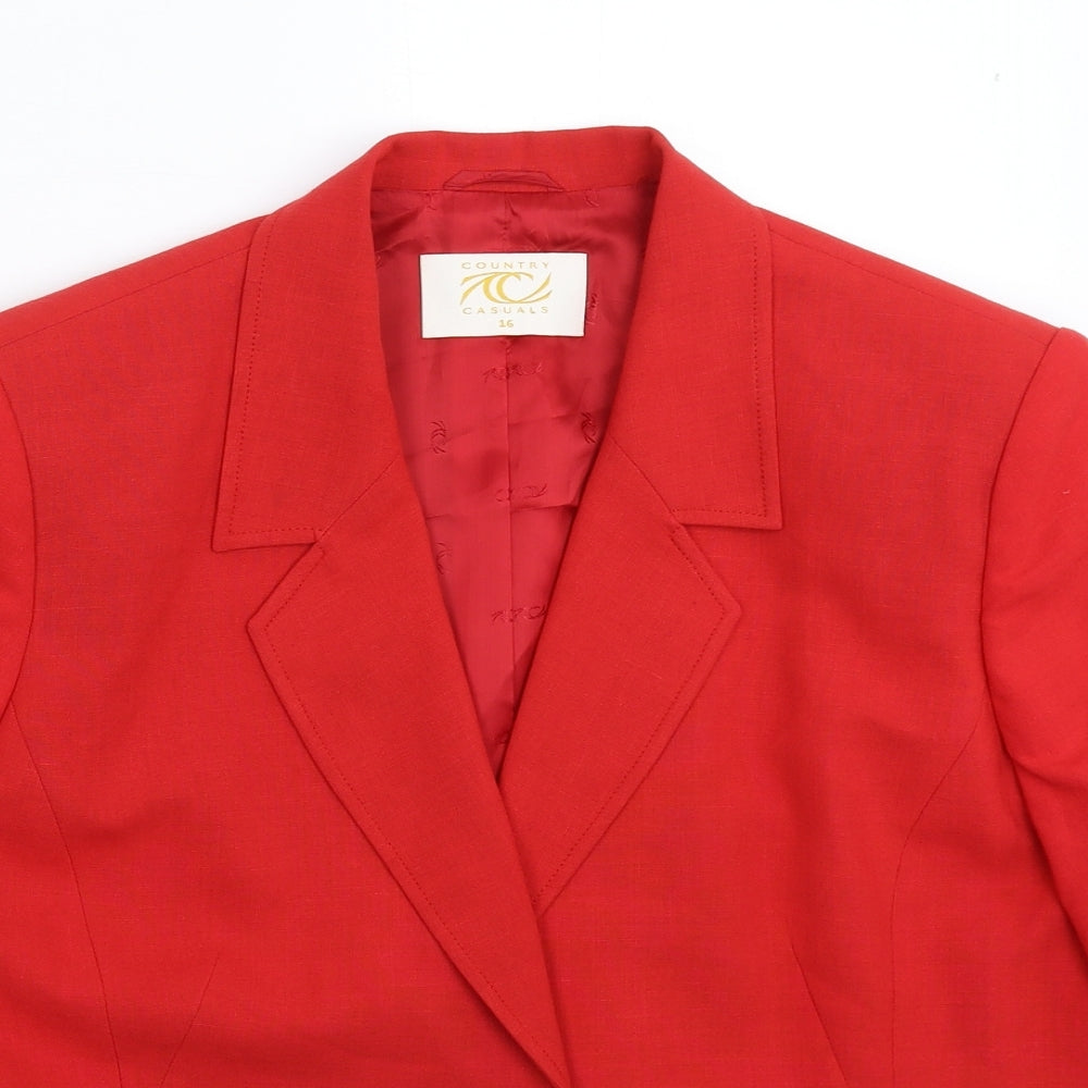 Country Casuals Womens Red   Jacket Blazer Size 16