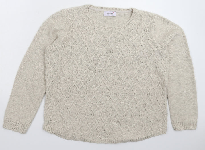 Per Una Womens Grey Knit Pullover Jumper Size 14