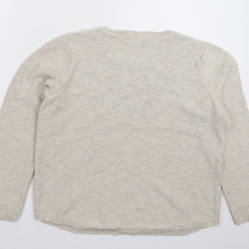 Per Una Womens Grey  Knit Pullover Jumper Size 14