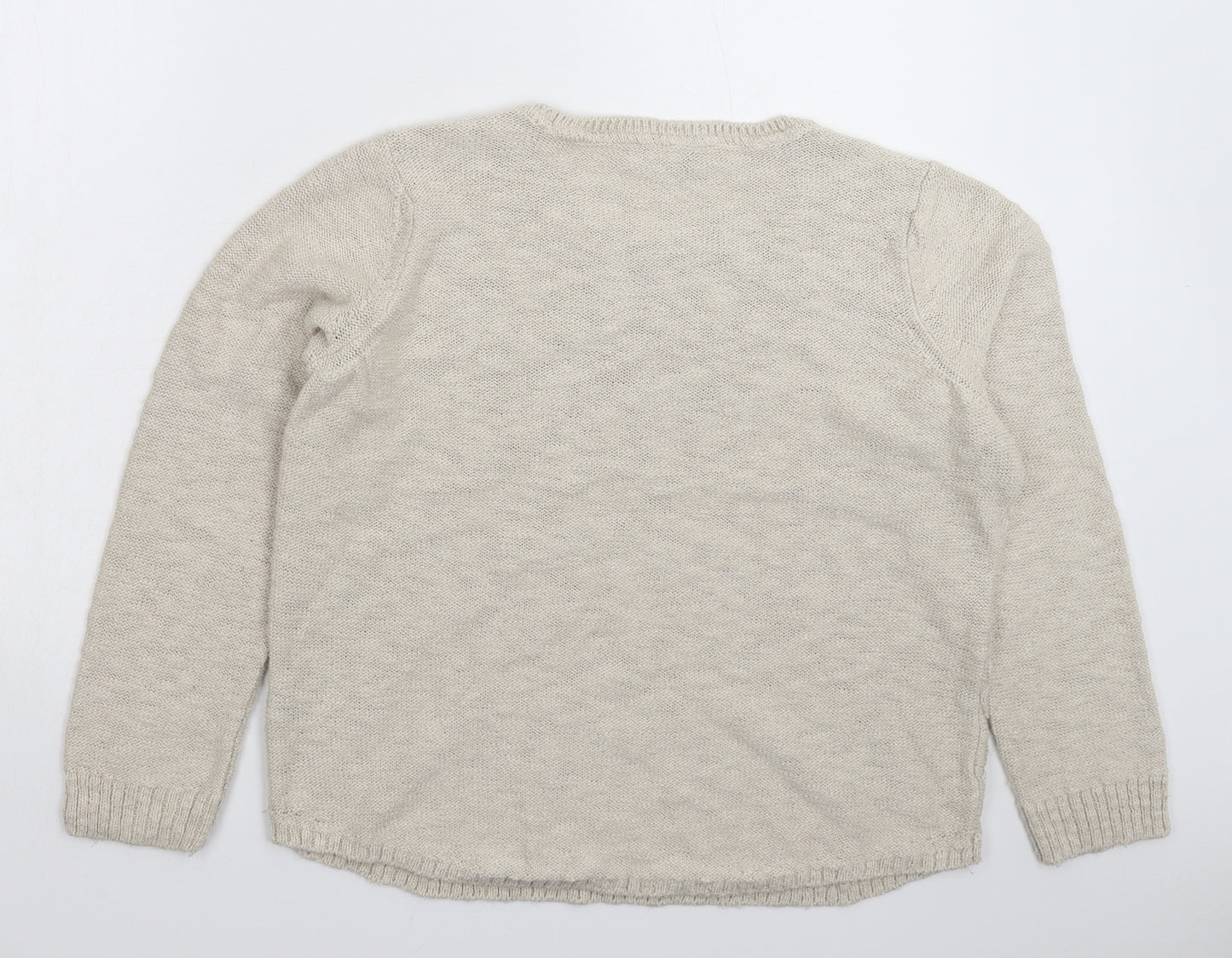 Per Una Womens Grey  Knit Pullover Jumper Size 14