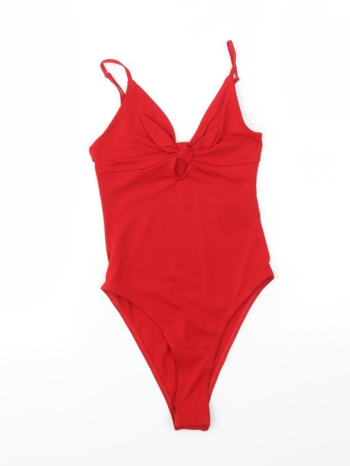 H&M Womens Red Bodysuit One-Piece Size XS