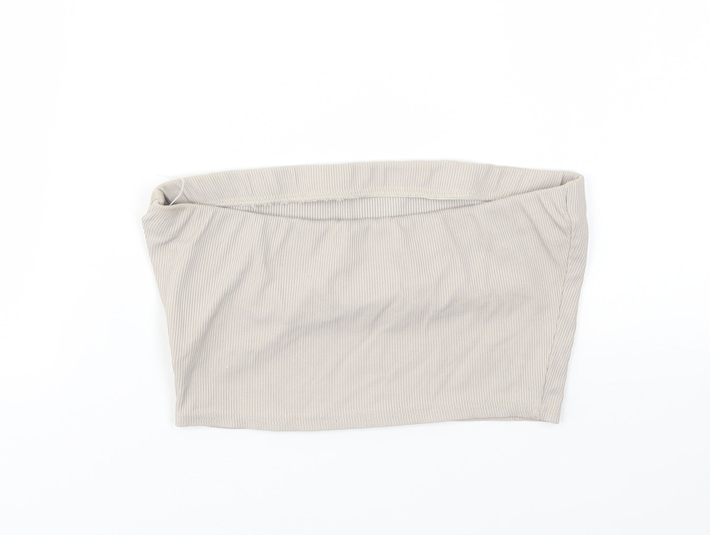 Boohoo Womens Beige   Cropped T-Shirt Size 8