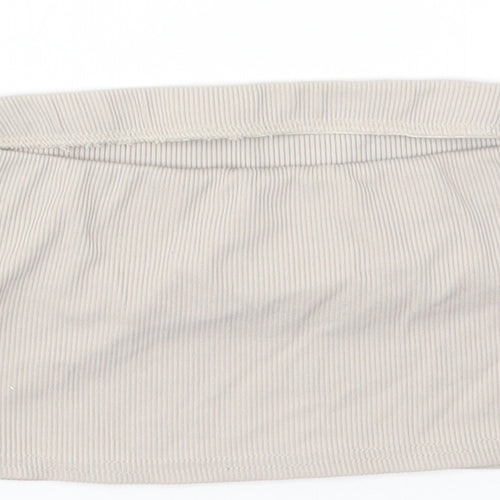 Boohoo Womens Beige   Cropped T-Shirt Size 8