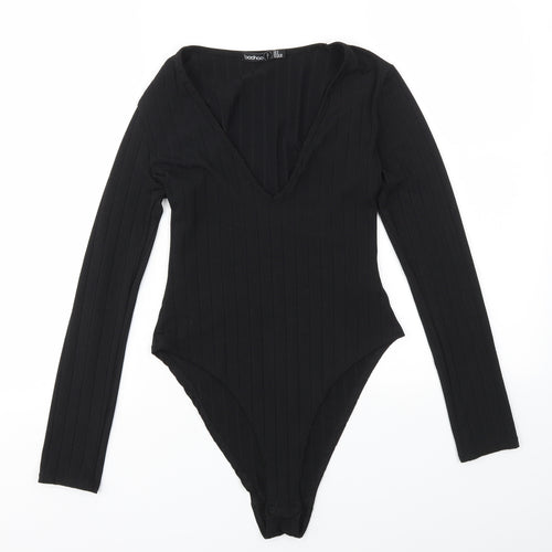Boohoo Womens Black   Bodysuit One-Piece Size 8