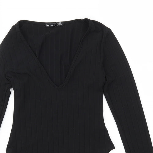 Boohoo Womens Black   Bodysuit One-Piece Size 8