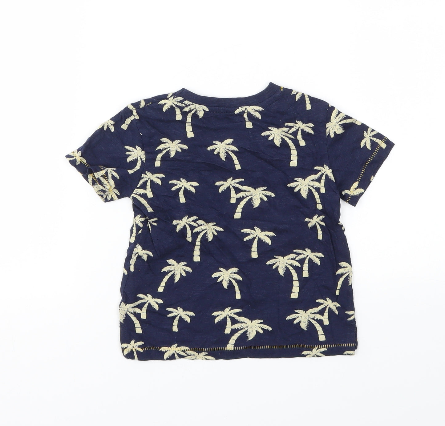 Primark Boys Blue Floral  Basic T-Shirt Size 9-12 Months