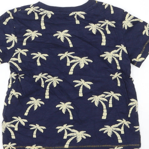 Primark Boys Blue Floral  Basic T-Shirt Size 9-12 Months