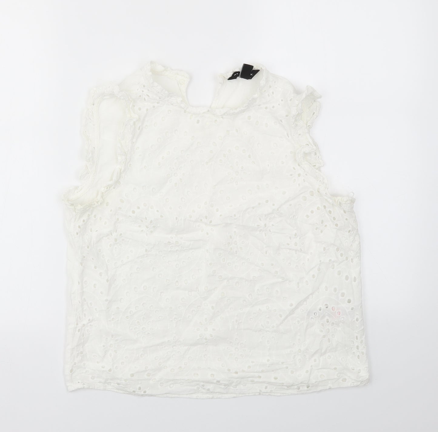 New Look Womens White Floral  Basic T-Shirt Size 12