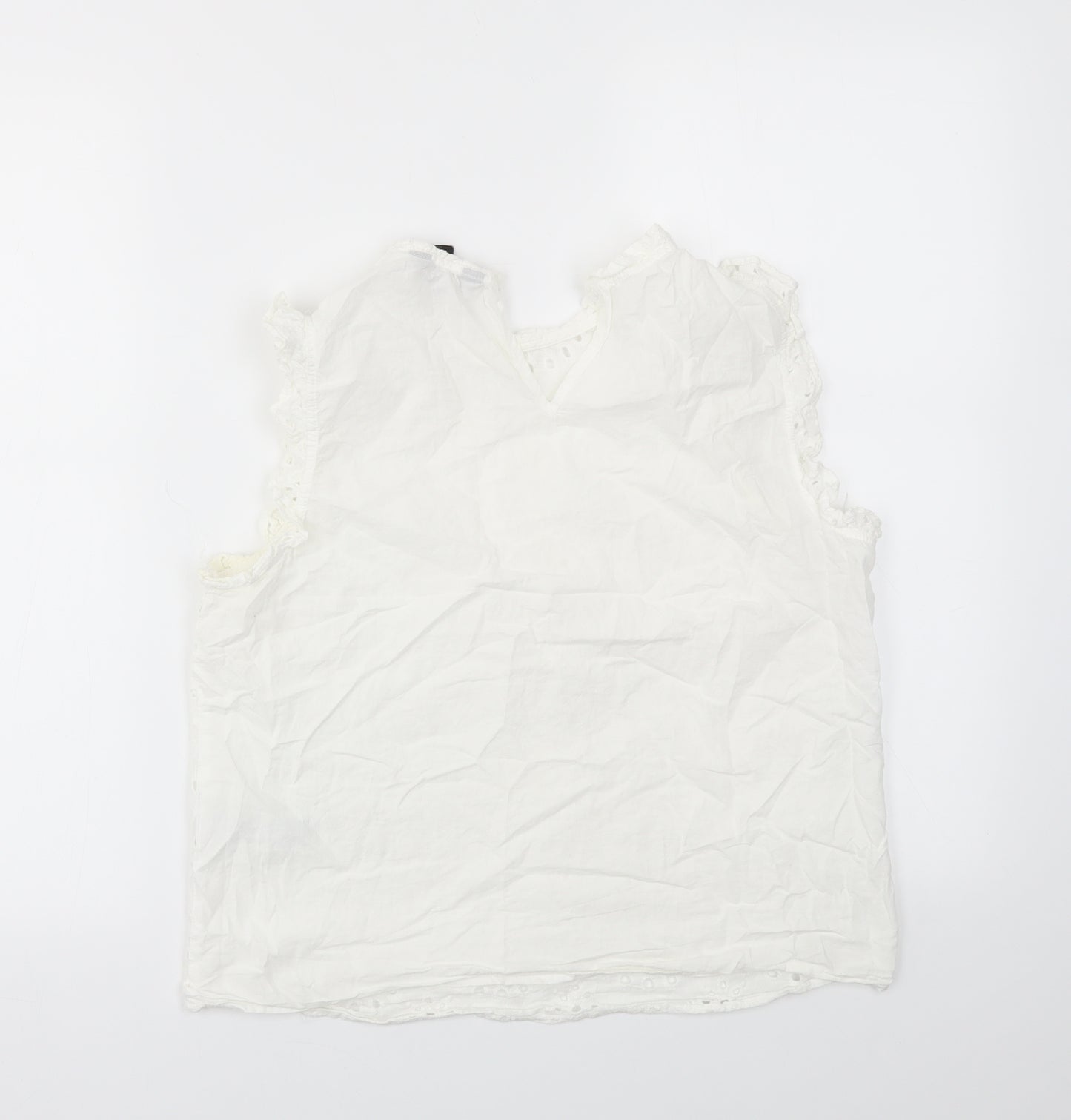 New Look Womens White Floral  Basic T-Shirt Size 12