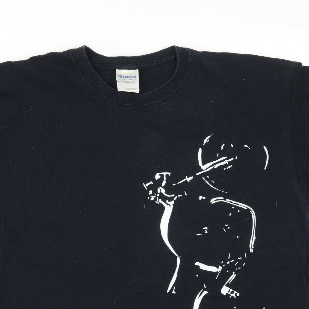 Gildan Mens Black    T-Shirt Size L