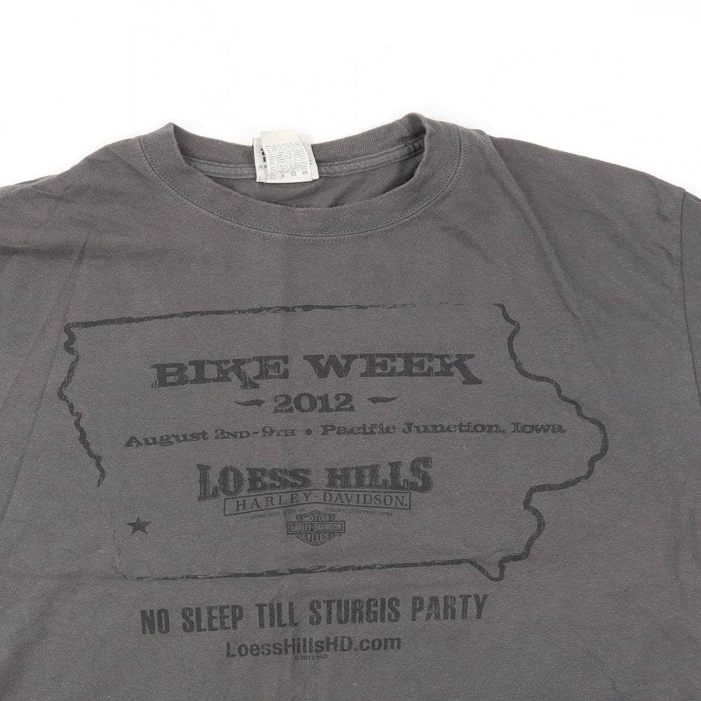MOTOR CYCLES Mens Grey    T-Shirt Size L
