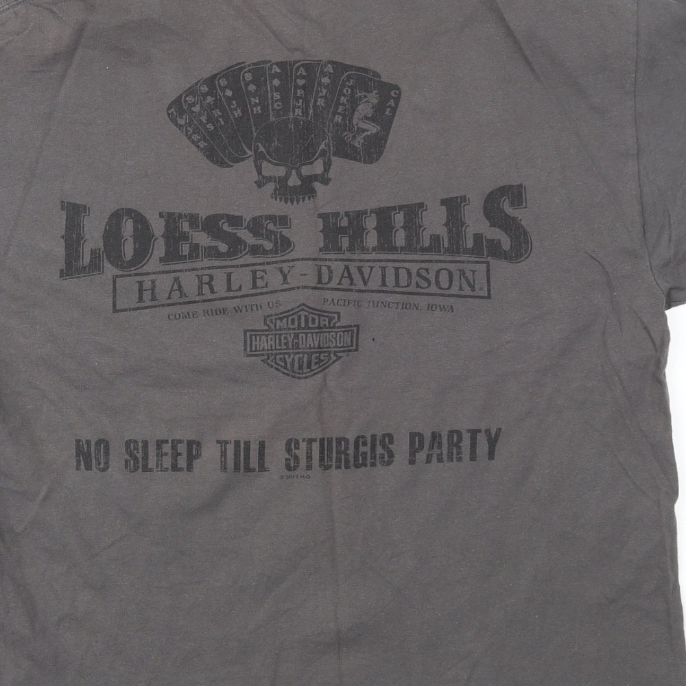 MOTOR CYCLES Mens Grey    T-Shirt Size L
