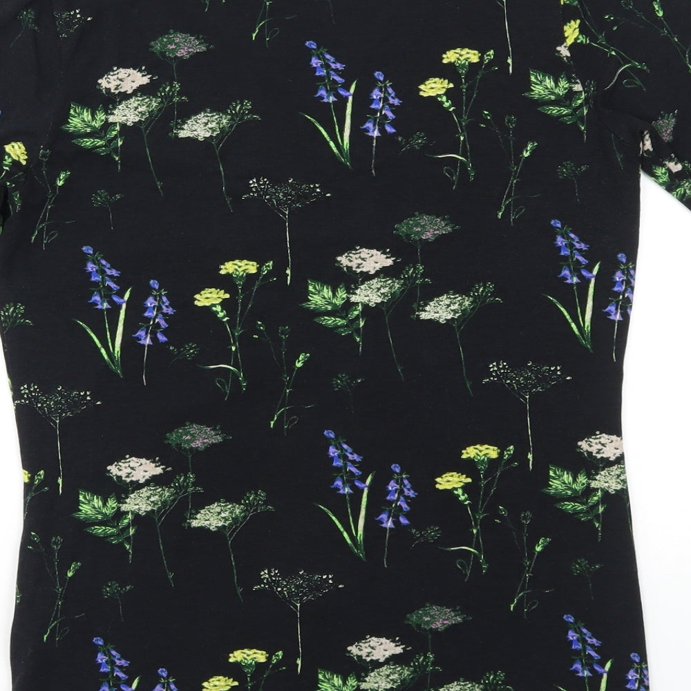 M&S Womens Multicoloured Floral  Basic T-Shirt Size 10
