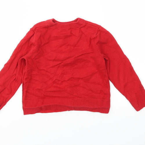 H&M Girls Red   Pullover Jumper Size 2 Years