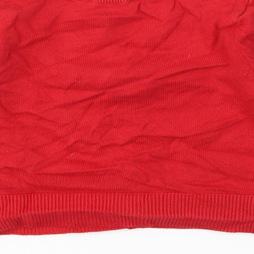 H&M Girls Red   Pullover Jumper Size 2 Years