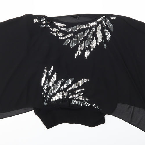 DAVID EMANUEL Womens Black   Basic T-Shirt Size 10