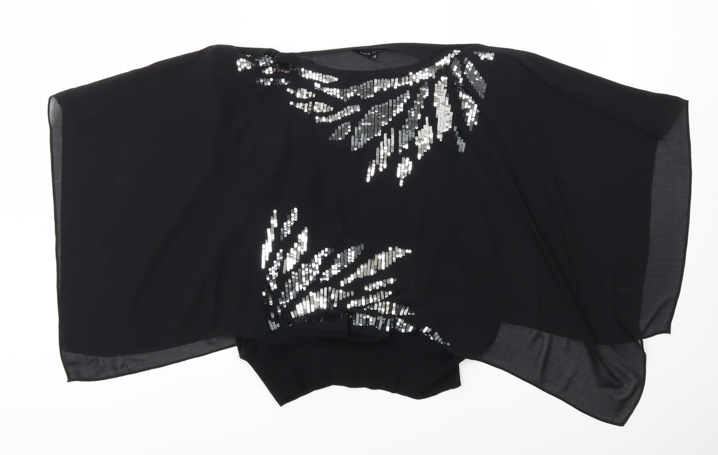 DAVID EMANUEL Womens Black   Basic T-Shirt Size 10