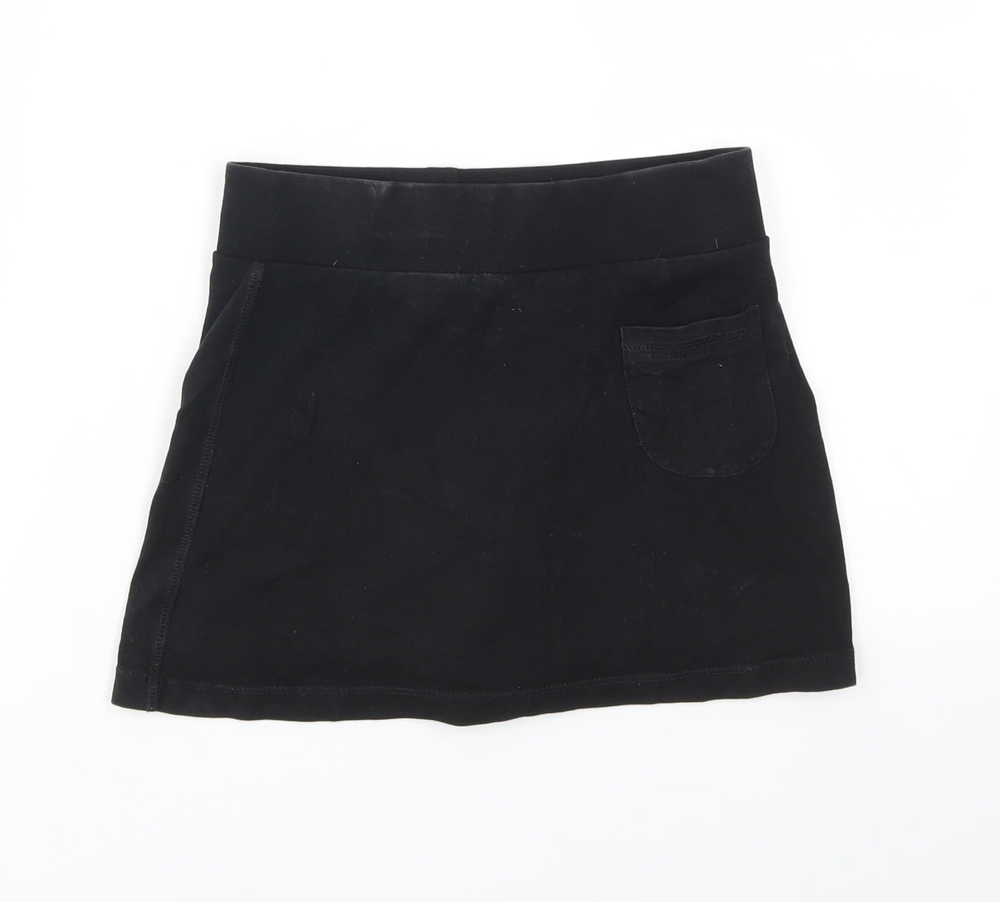 M&S Girls Black   A-Line Skort Size 7-8 Years