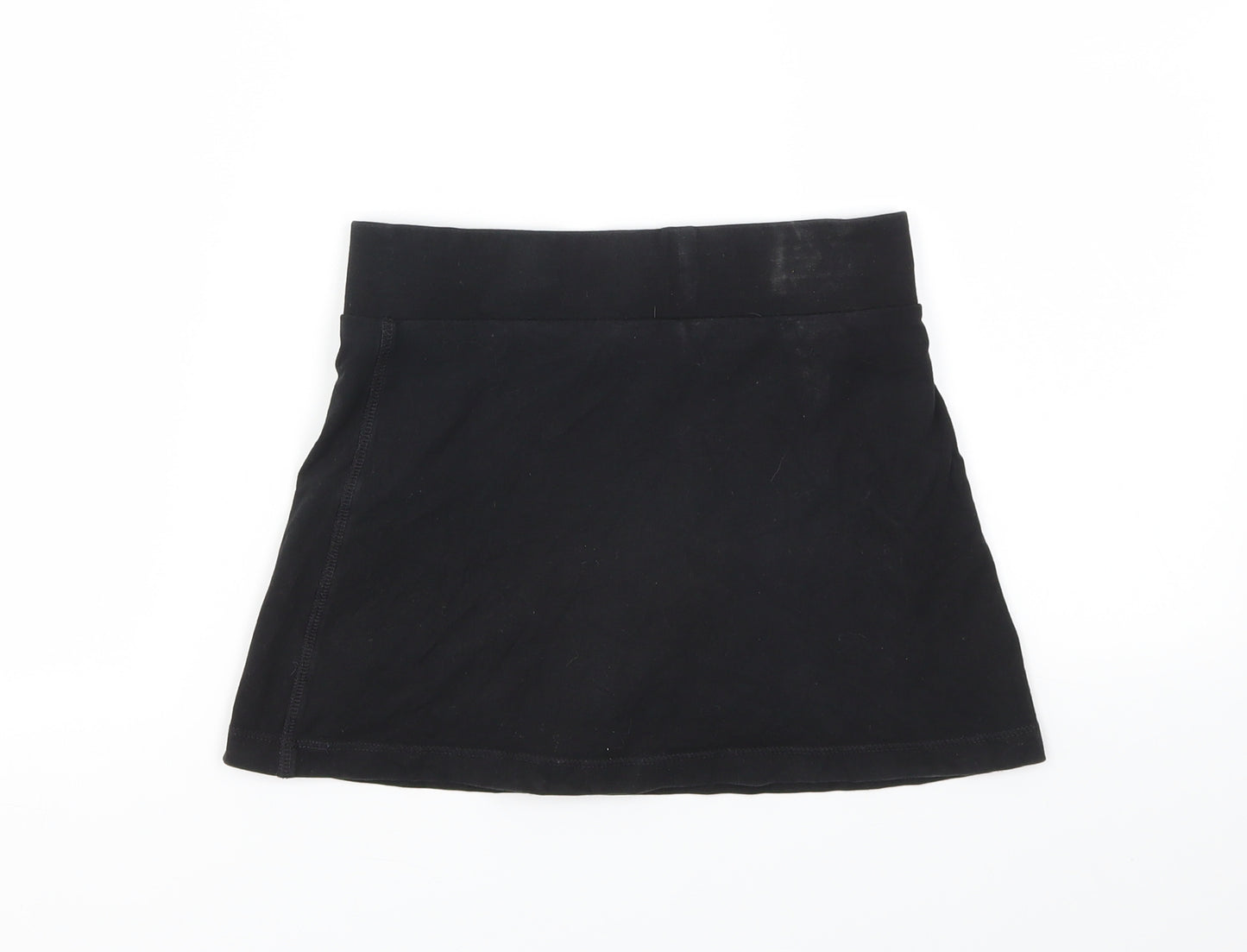 M&S Girls Black   A-Line Skort Size 7-8 Years