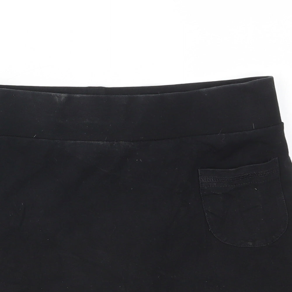 M&S Girls Black   A-Line Skort Size 7-8 Years