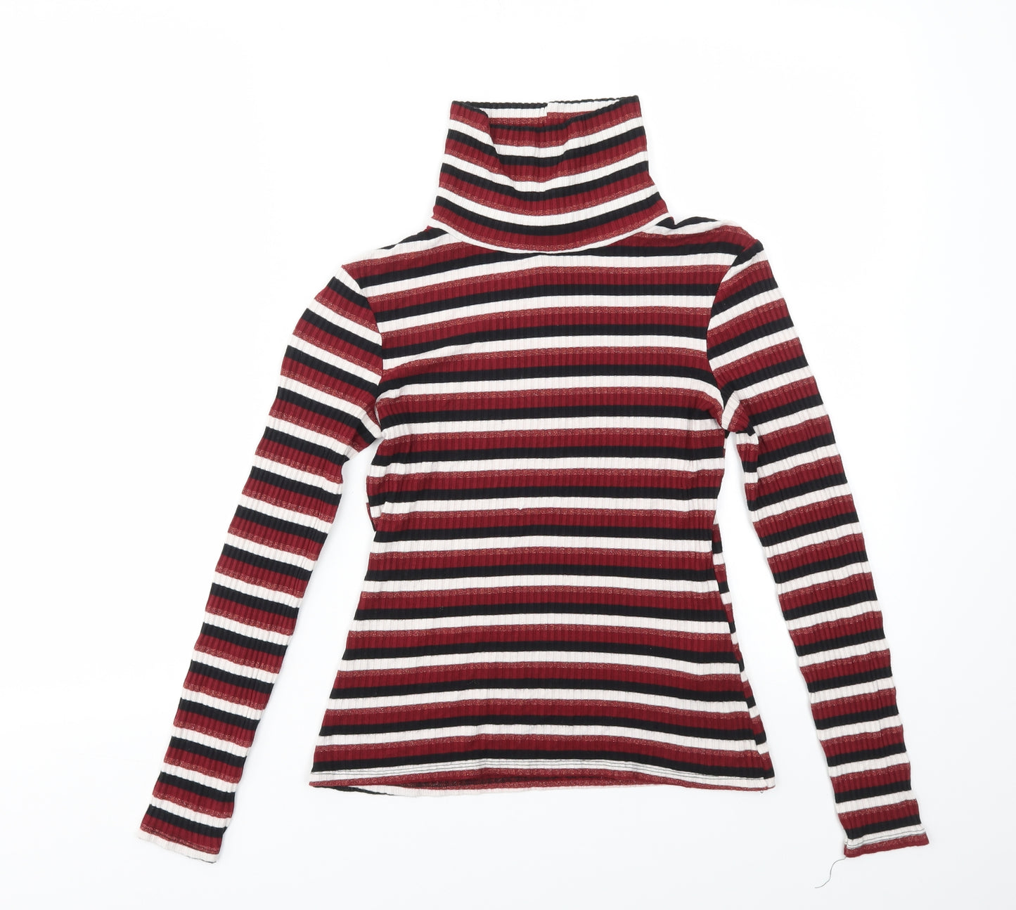 New Look Womens Multicoloured Striped  Basic T-Shirt Size 10
