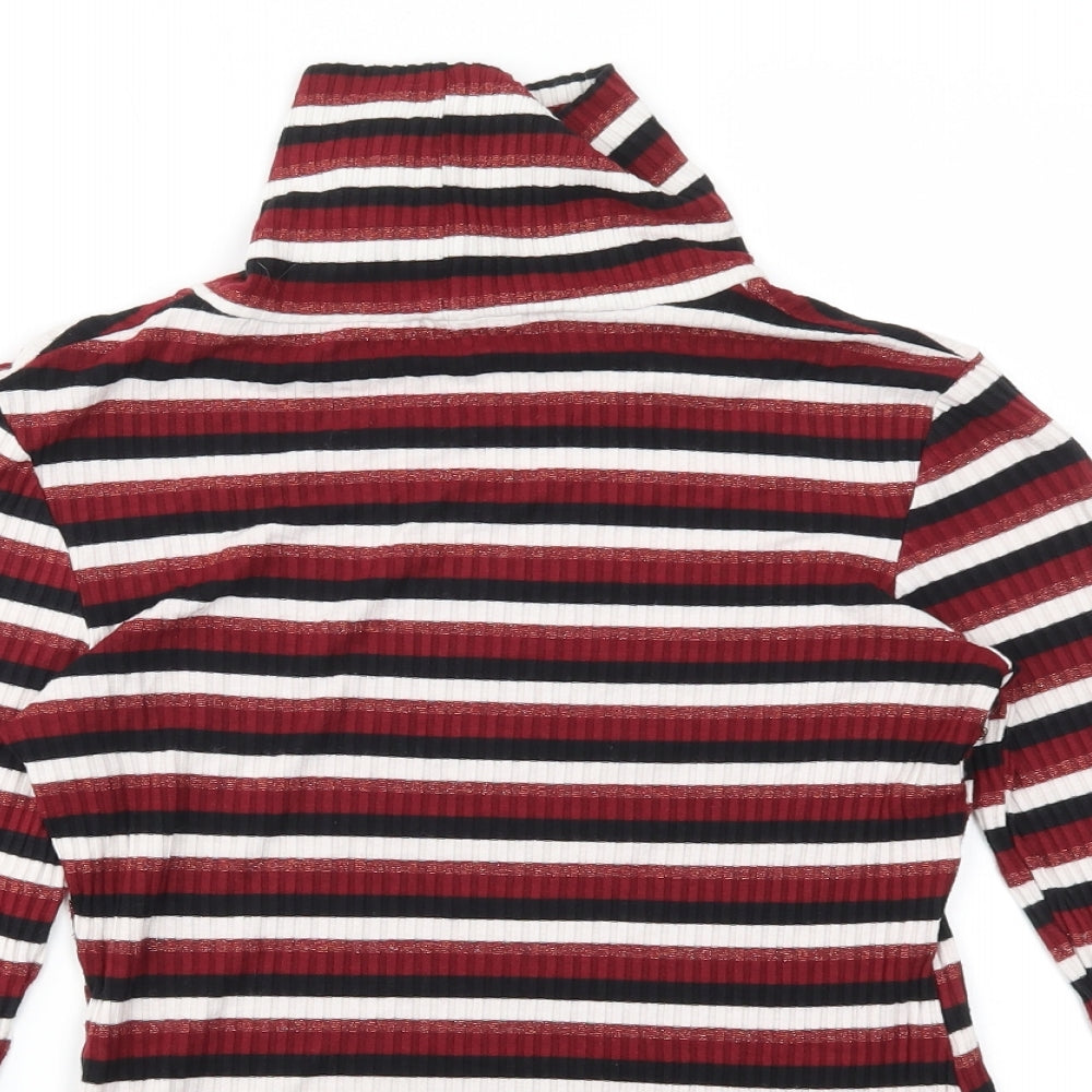 New Look Womens Multicoloured Striped  Basic T-Shirt Size 10