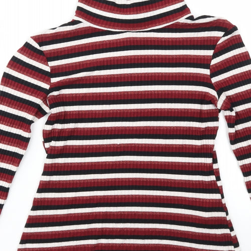 New Look Womens Multicoloured Striped  Basic T-Shirt Size 10