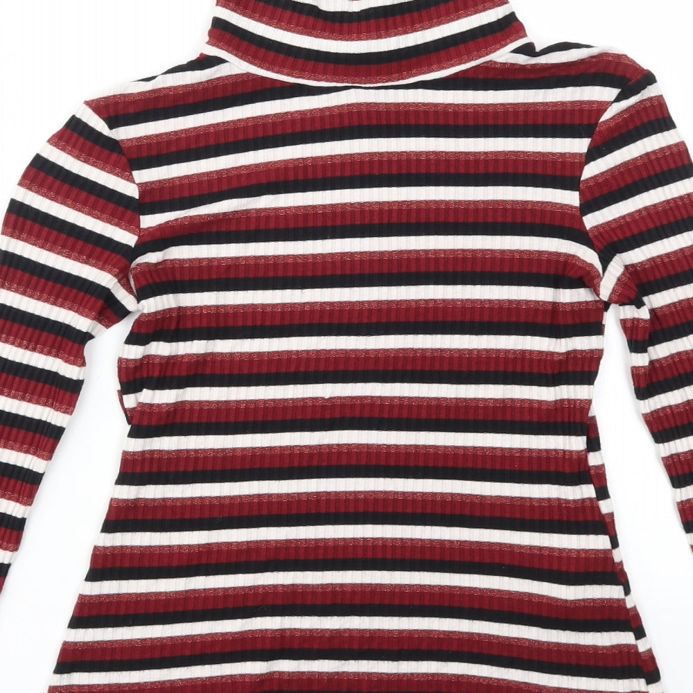 New Look Womens Multicoloured Striped  Basic T-Shirt Size 10