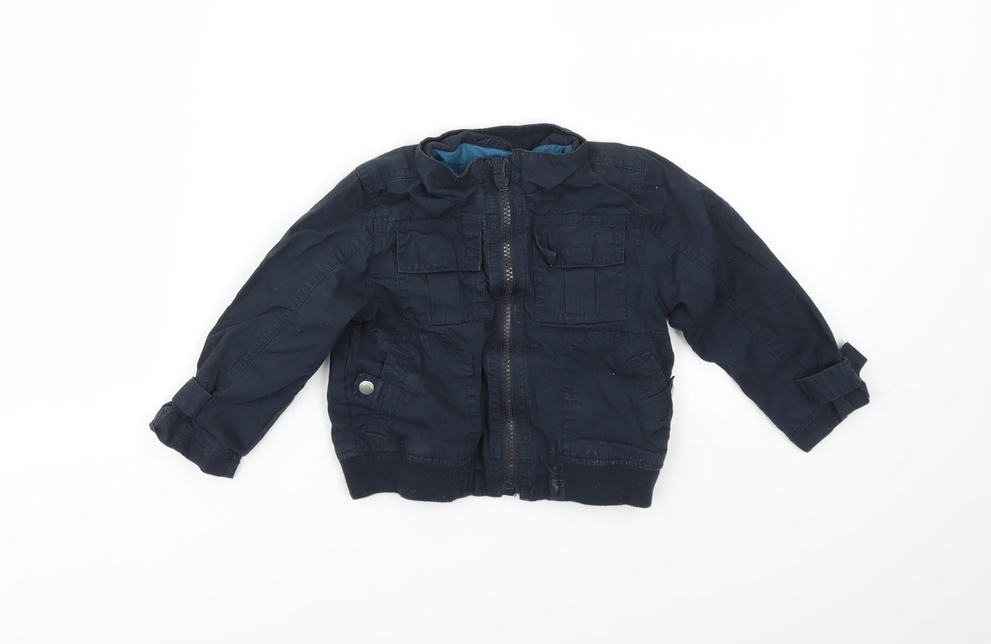 M&S Boys Black   Basic Coat Coat Size 12-18 Months