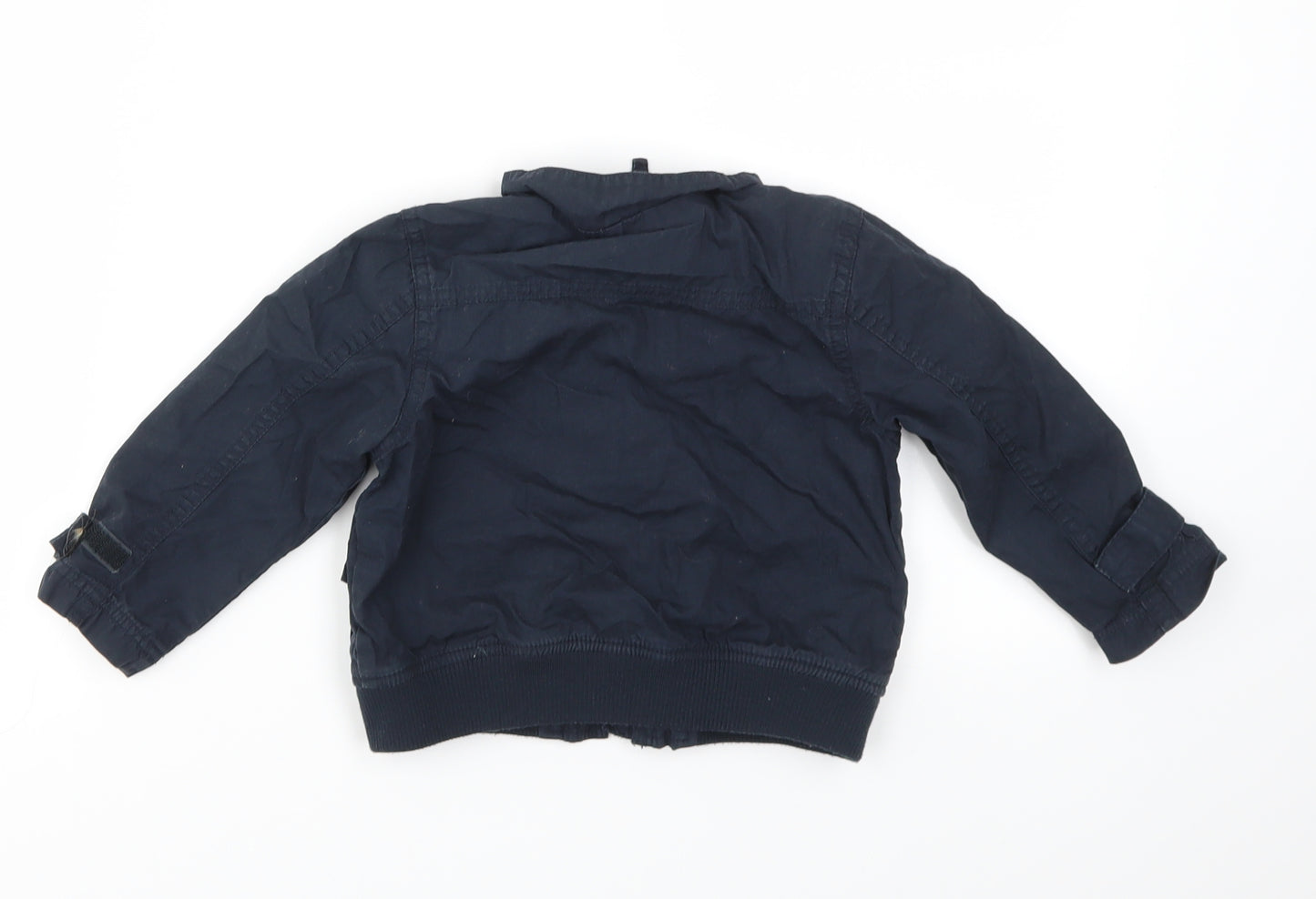 M&S Boys Black   Basic Coat Coat Size 12-18 Months